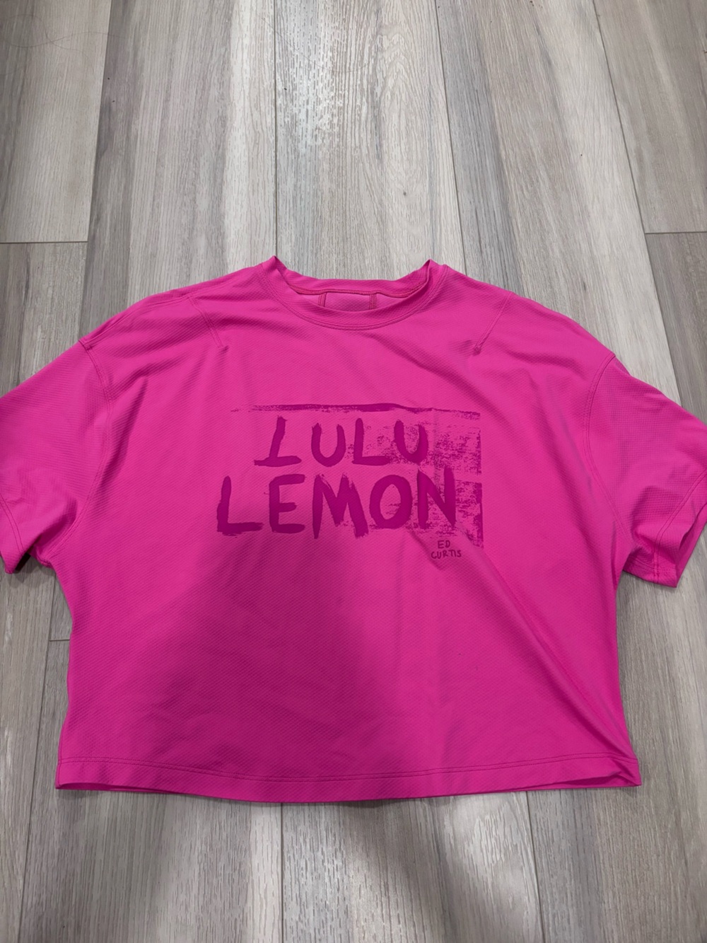 lululemon athletica Hot Pink Graphic Cropped Tee